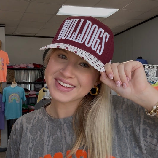 Bulldogs Maroon Polka Dot Hat