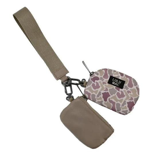 Lulu Mac Double Pouch Wristlet Camo