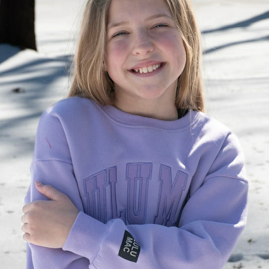 Lulu Mac YOUTH Sweatshirt Lilac Mono Stitch