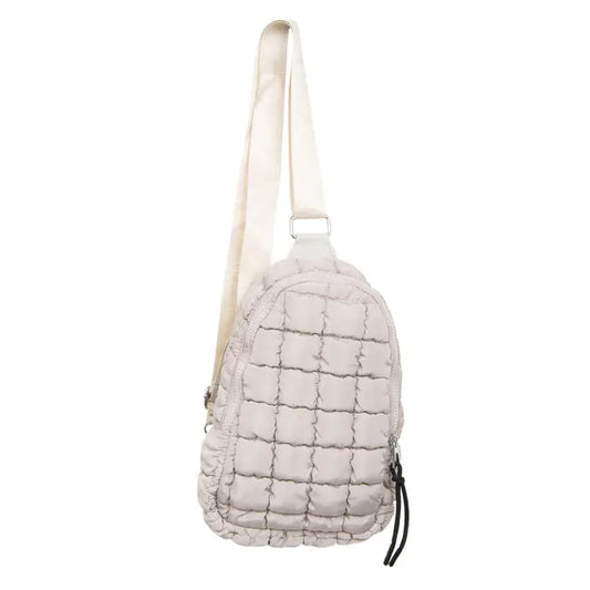 Quilted Sling Bag Purse Sand