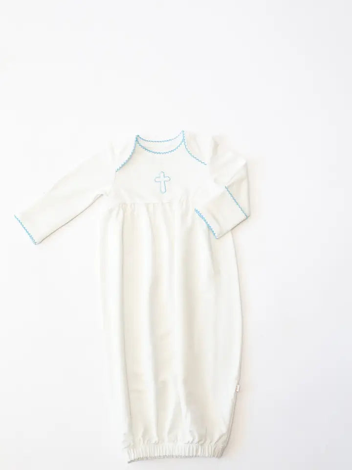 Blue Cross Embroidered Gown