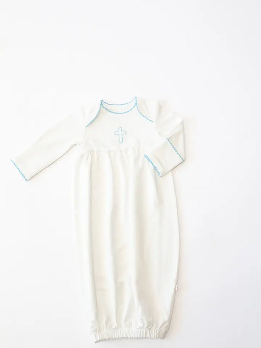 Blue Cross Embroidered Gown
