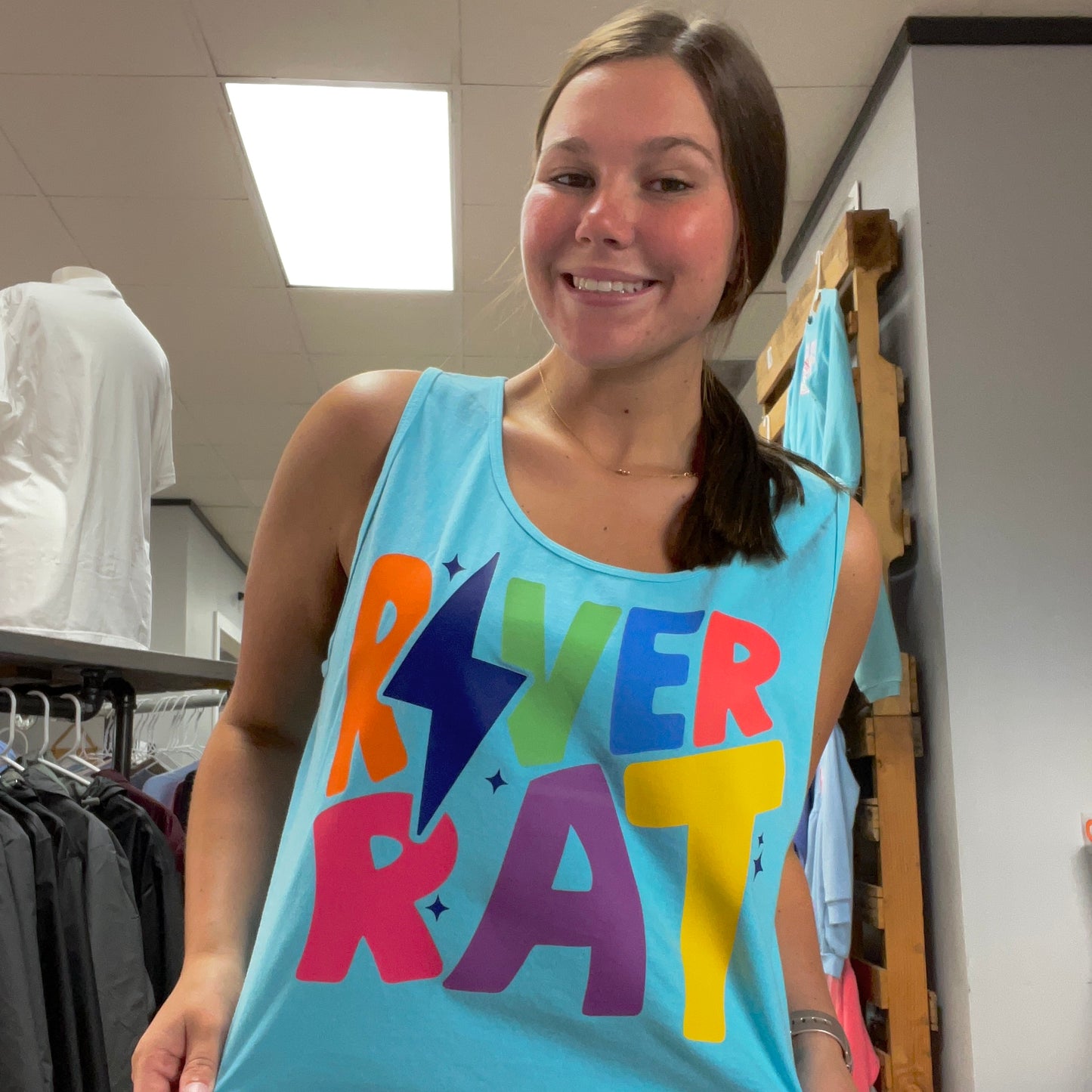 River Rat Blue Tee or Tank