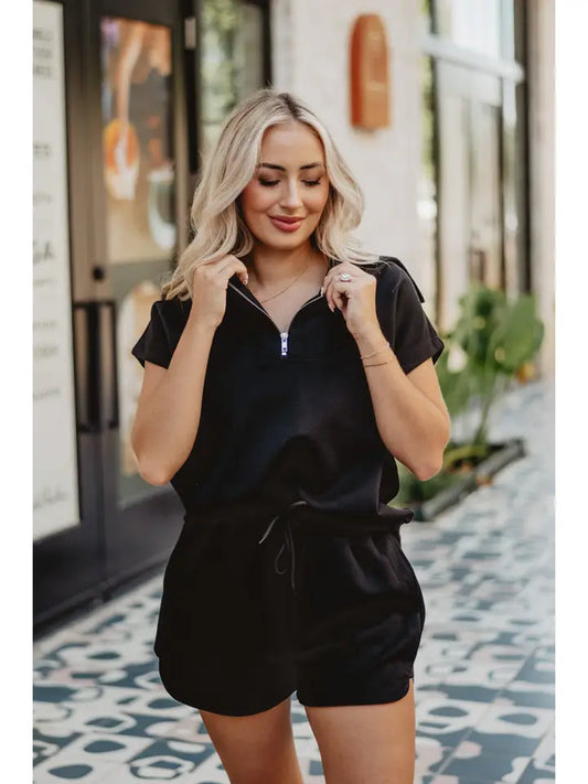 Scuba Shorts Set Black
