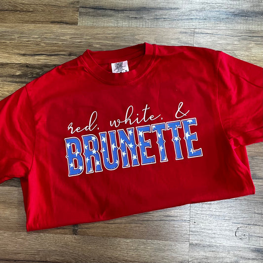 Red, White, & Brunette Red Short Sleeve