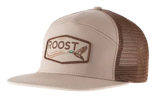 Roost 7 Panel Khaki Hat Duck Patch Youth & Adult
