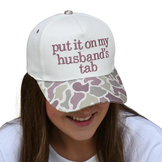 Lulu Mac Camo Hat Husband's Tab Rose