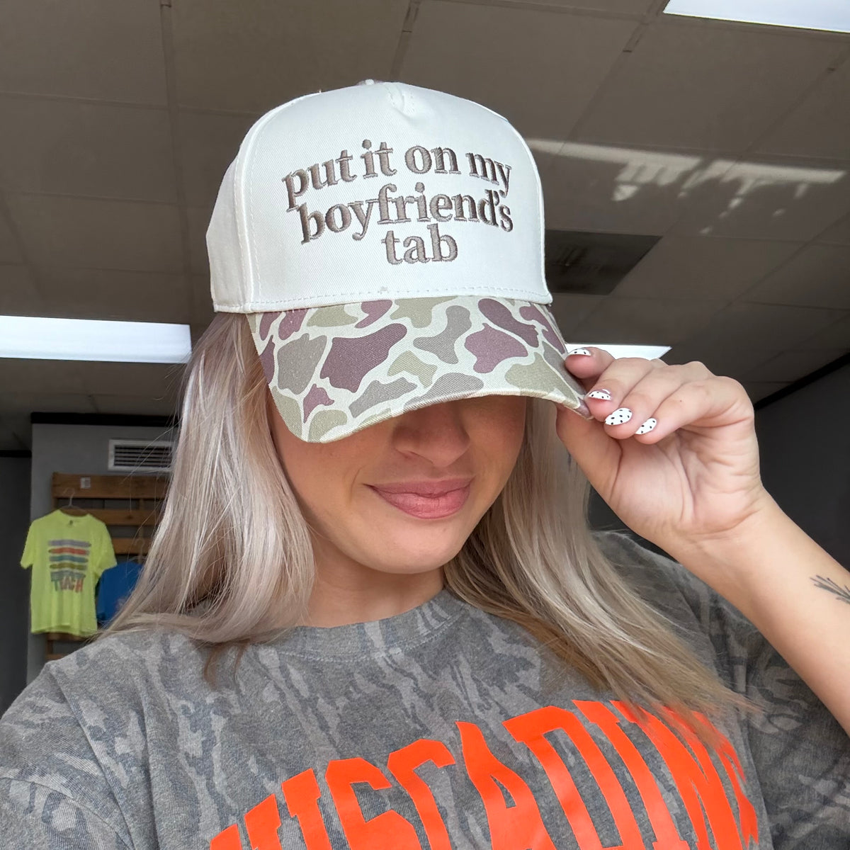 Lulu Mac Camo Hat Boyfriend's Tab Taupe