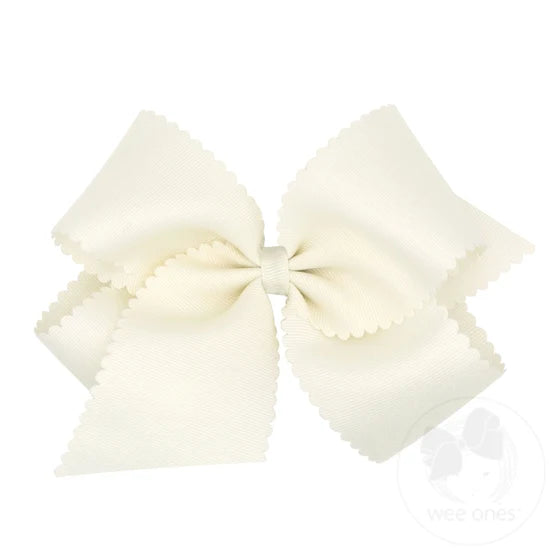Wee Ones Grosgrain Scallop King Hairbow Clip