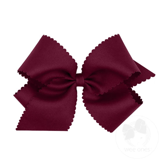 Wee Ones Grosgrain Scallop King Hairbow Clip