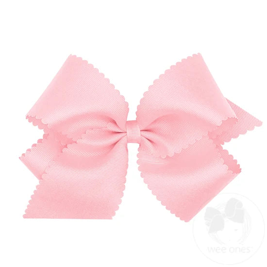 Wee Ones Grosgrain Scallop King Hairbow Clip