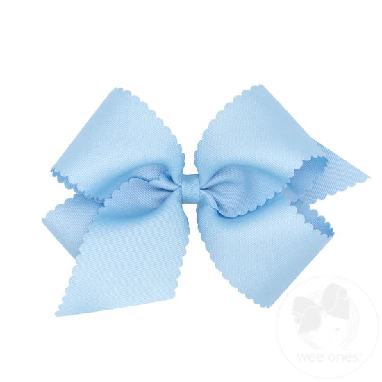 Wee Ones Grosgrain Scallop King Hairbow Clip