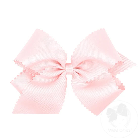 Wee Ones Grosgrain Scallop King Hairbow Clip