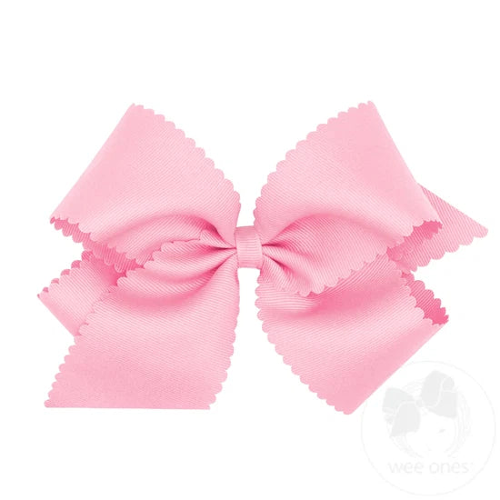 Wee Ones Grosgrain Scallop King Hairbow Clip