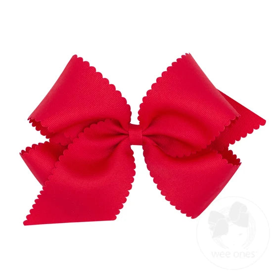 Wee Ones Grosgrain Scallop King Hairbow Clip