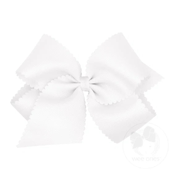 Wee Ones Grosgrain Scallop King Hairbow Clip