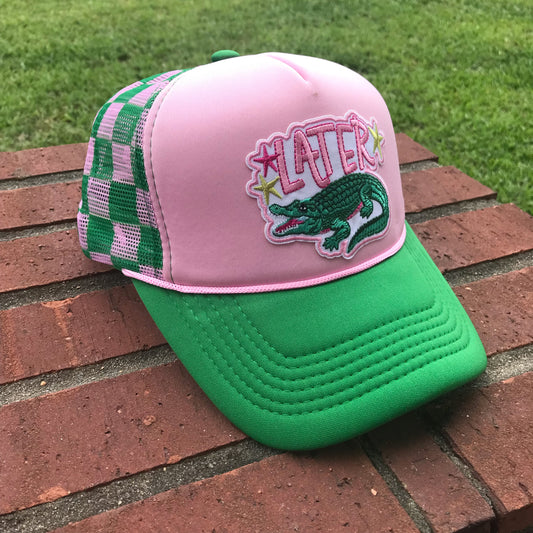 Later Gator Checkered Trucker Hat