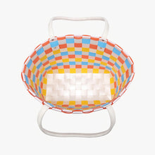 Load image into Gallery viewer, Abigail Basketweave Tan &amp; White Tote w/ Vegan Leather Straps