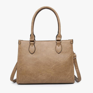 Alma Striped Tri-Color Satchel w/ Large Tassel