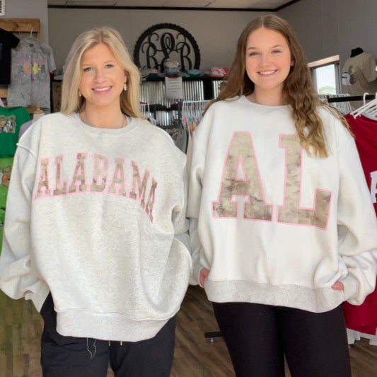 Alabama/AL Grey Camo Reversible Sweatshirt
