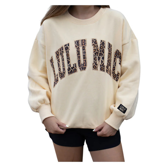 Lulu Mac Sweatshirt Butter With Leopard