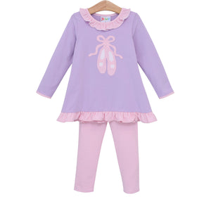 Ballet Shoe Applique Pants Set