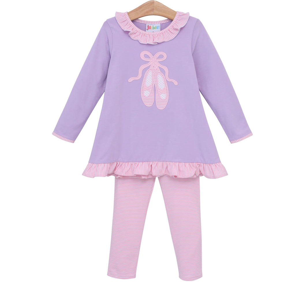 Ballet Shoe Applique Pants Set