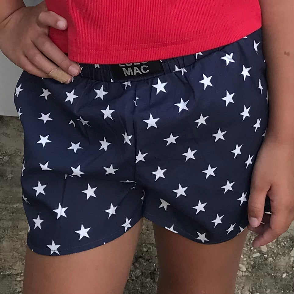 Lulu Mac Boxer Shorts Navy Stars Youth