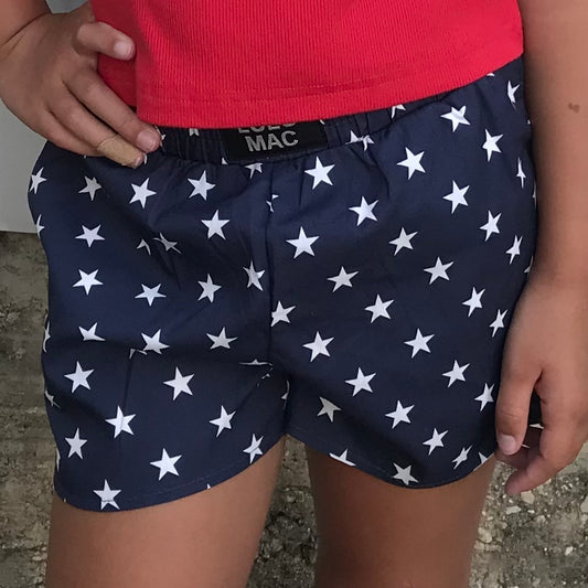 Lulu Mac Boxer Shorts Navy Stars Youth