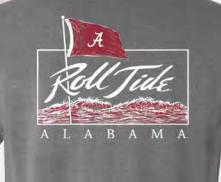 Alabama Flag Wave Football Short Sleeve Shirt