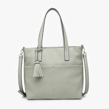 Load image into Gallery viewer, Cassandra Double Pocket Tote- Light Sage