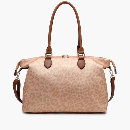 River Printed Duffle/Weekender- Cheetah Rose