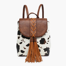 Load image into Gallery viewer, Eleanora Straw Backpack- Cow Print