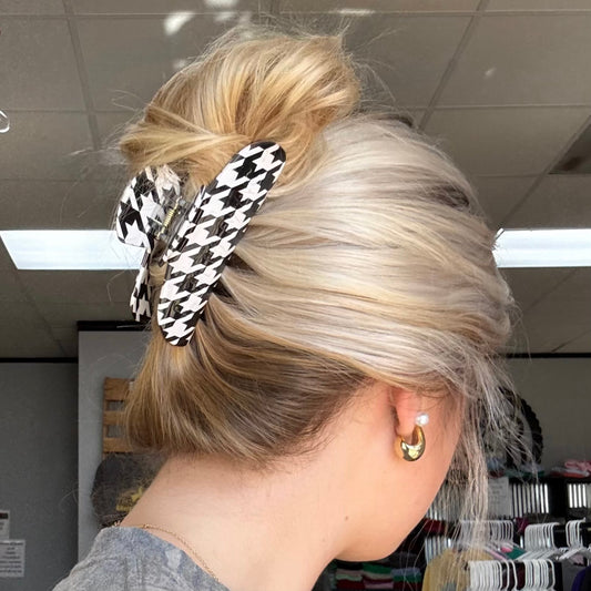 Lulu Mac Hair Clip Houndstooth