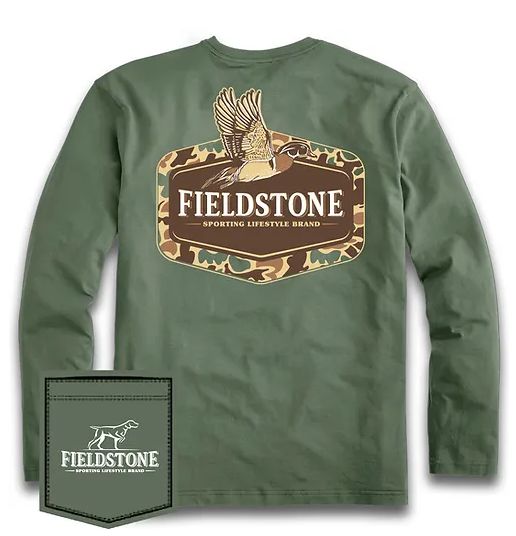 Fieldstone Camo Wood Duck Long Sleeve Moss