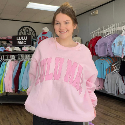 Lulu Mac Sweatshirt Pink on Pink Stitch