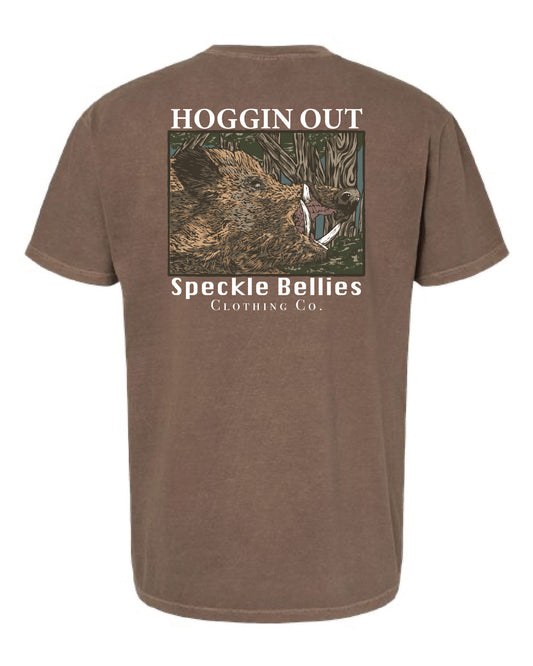 Speckle Bellies Hogging Out Short Sleeve Brown