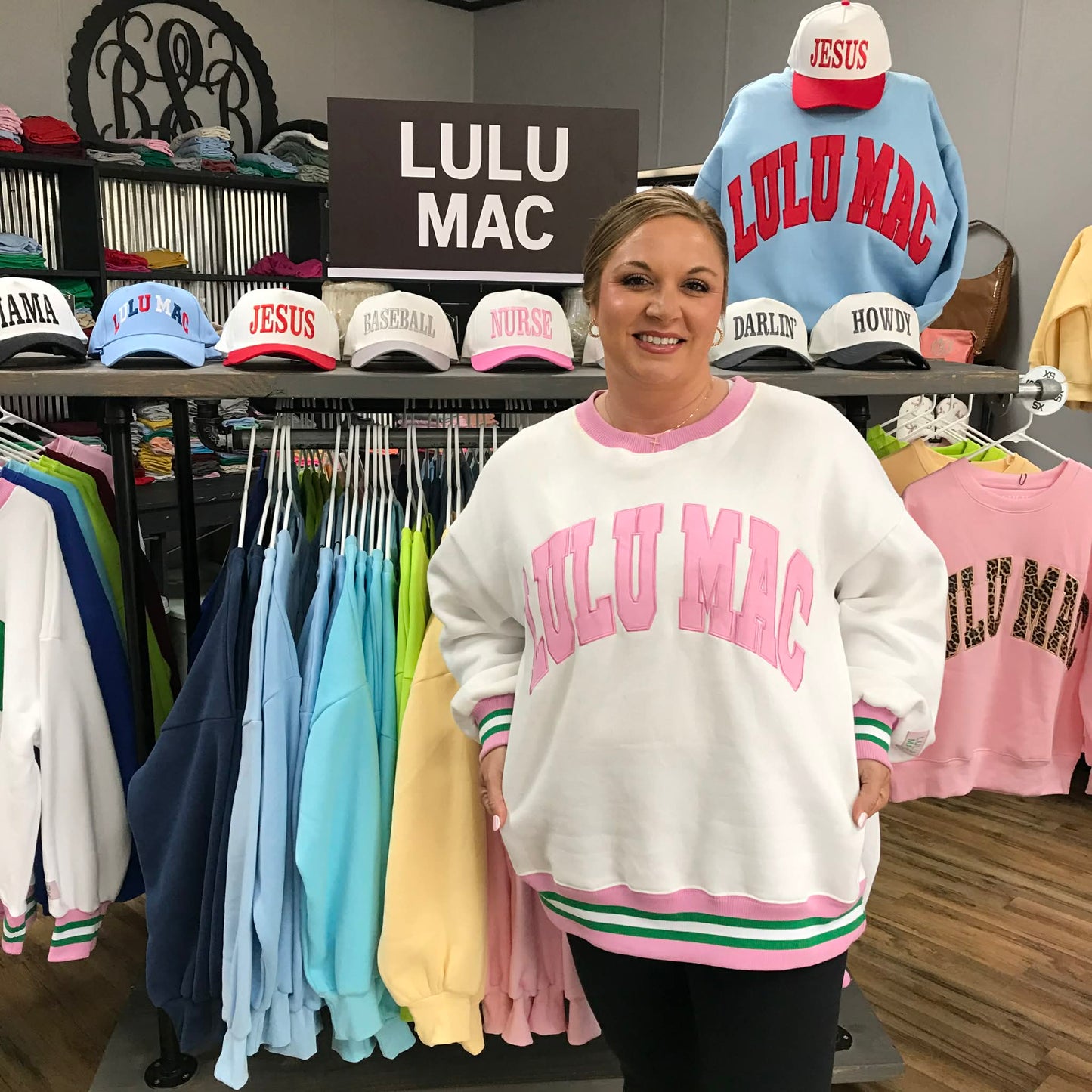 Lulu Mac Sweatshirt Pink/Green/White
