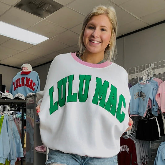 Lulu Mac Sweatshirt Green/Pink/White