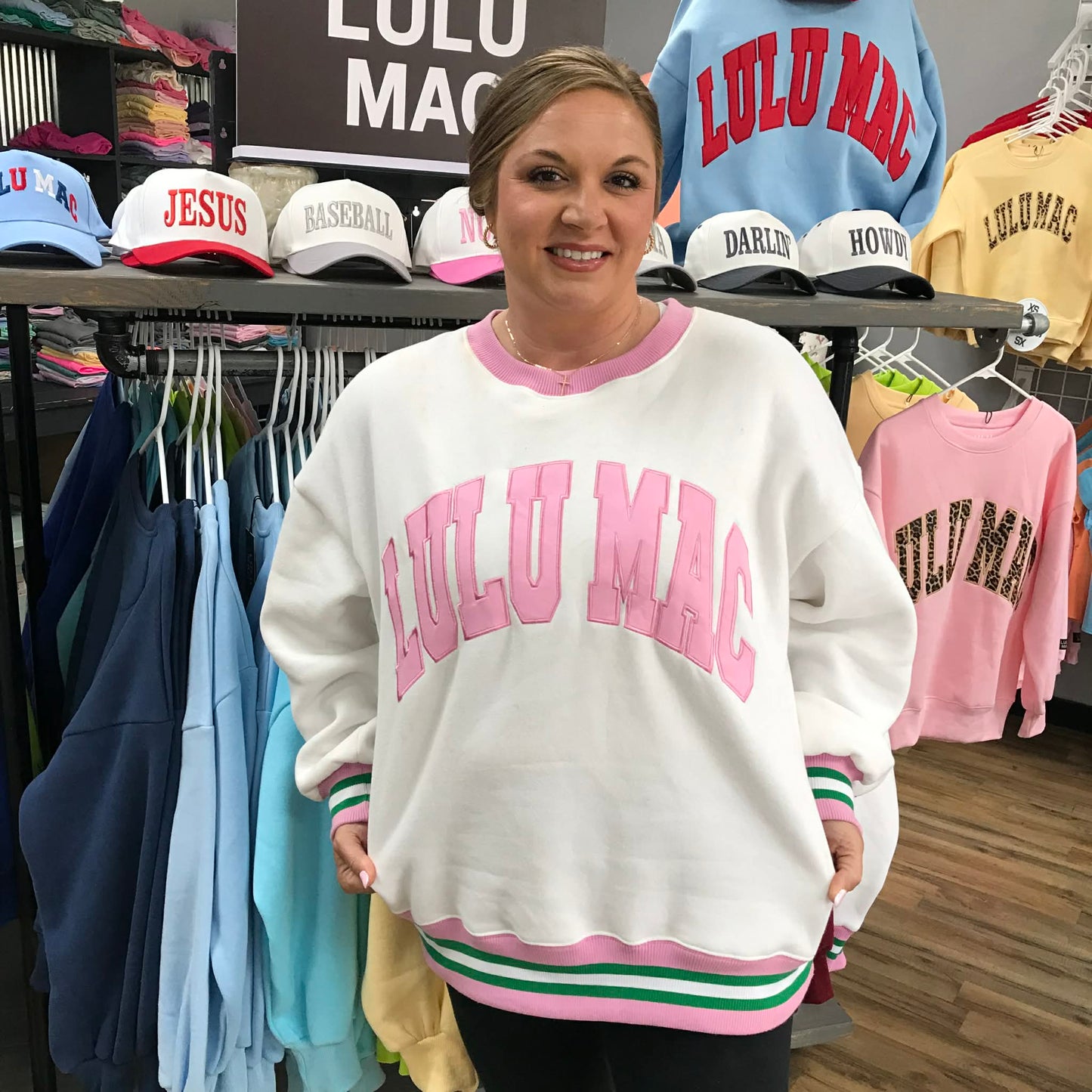 Lulu Mac Sweatshirt Pink/Green/White
