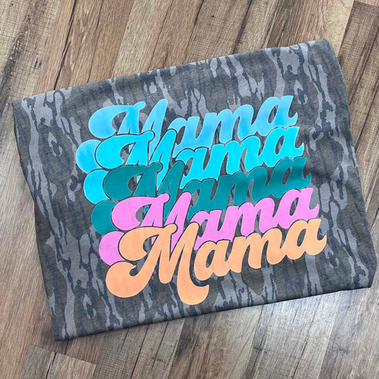 Mama Retro Stack Camo Short Sleeve