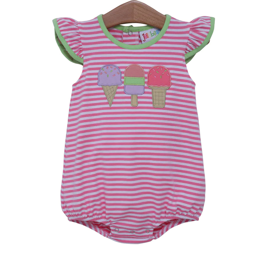 Ice Cream Applique Flutter Girl Bubble Jellybean