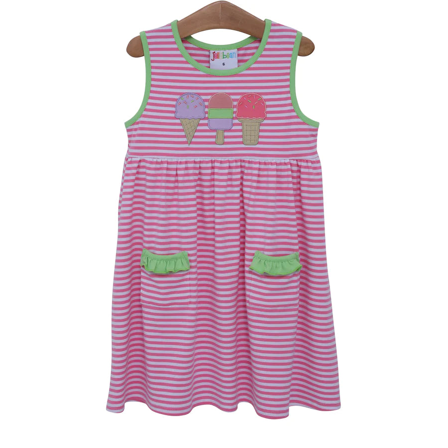 Ice Cream Applique Dress Jellybean