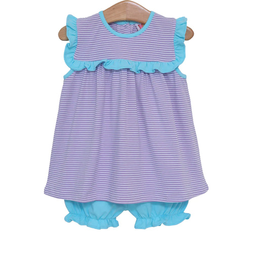 Lavender & Aqua Stripe Bloomer Set Jellybean