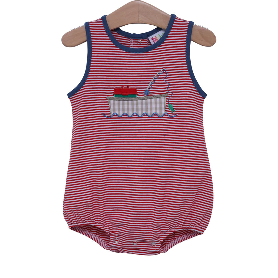 Fishing Boat Applique Unisex Bubble Jellybean
