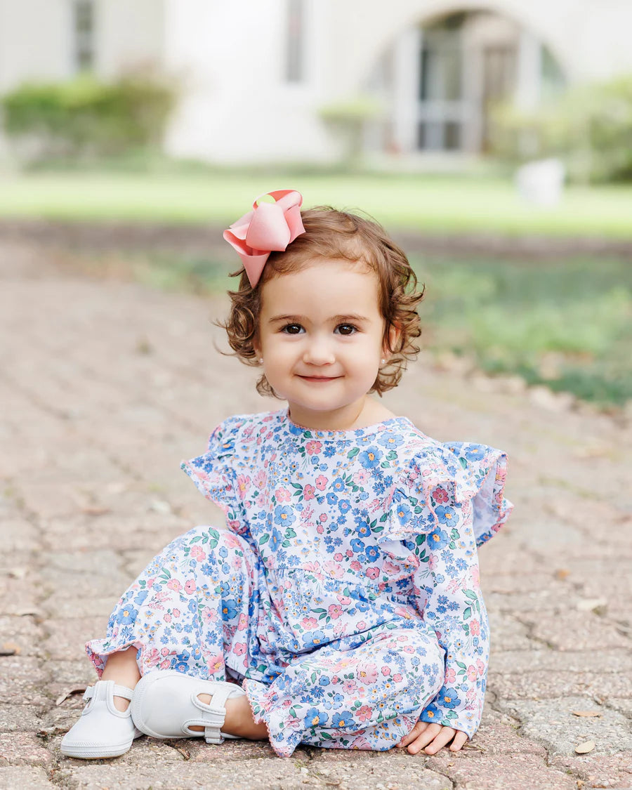 Autumn Blooms Ruffled Long Romper