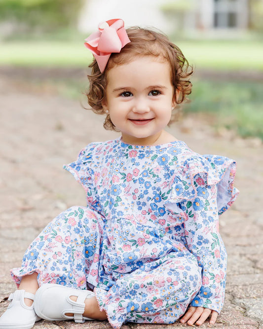 Autumn Blooms Ruffled Long Romper
