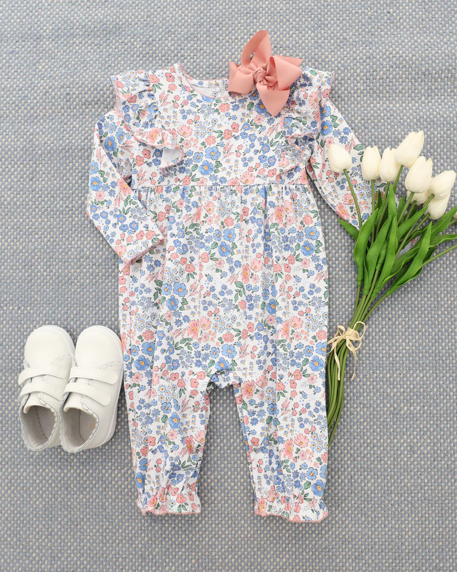 Autumn Blooms Ruffled Long Romper