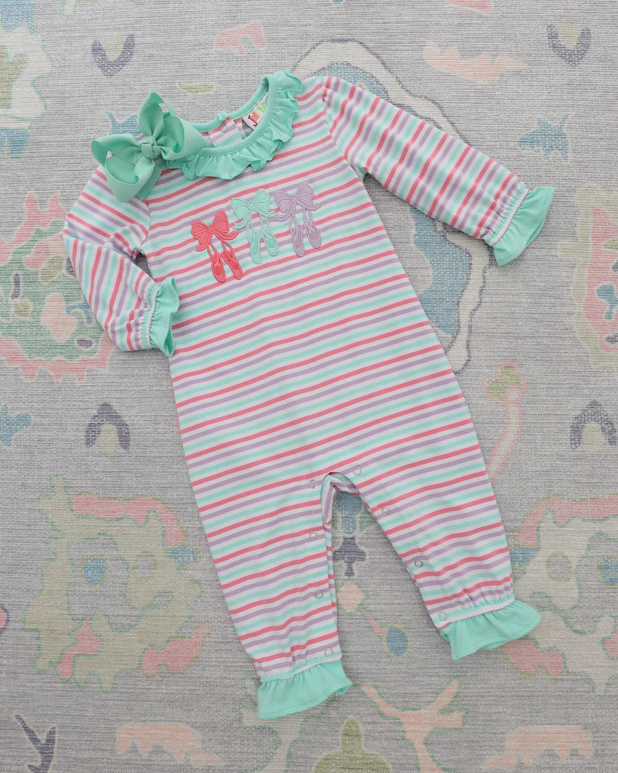 Bows & Ballet Ruffled Long Romper