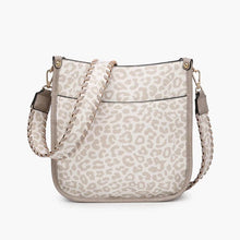 Load image into Gallery viewer, Posie Crossbody w/ Guitar Strap- Cheetah Lt. Grey